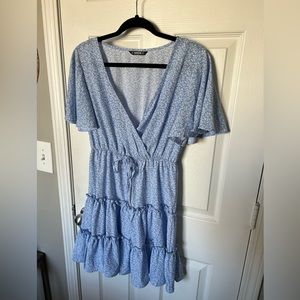 Flowy Light Blue Floral Dress